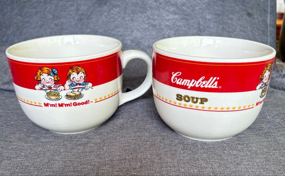 Vintage 2001 Campbell’s Soup Kids Mugs Set of 2 Gibson M’m! M’m! Good!